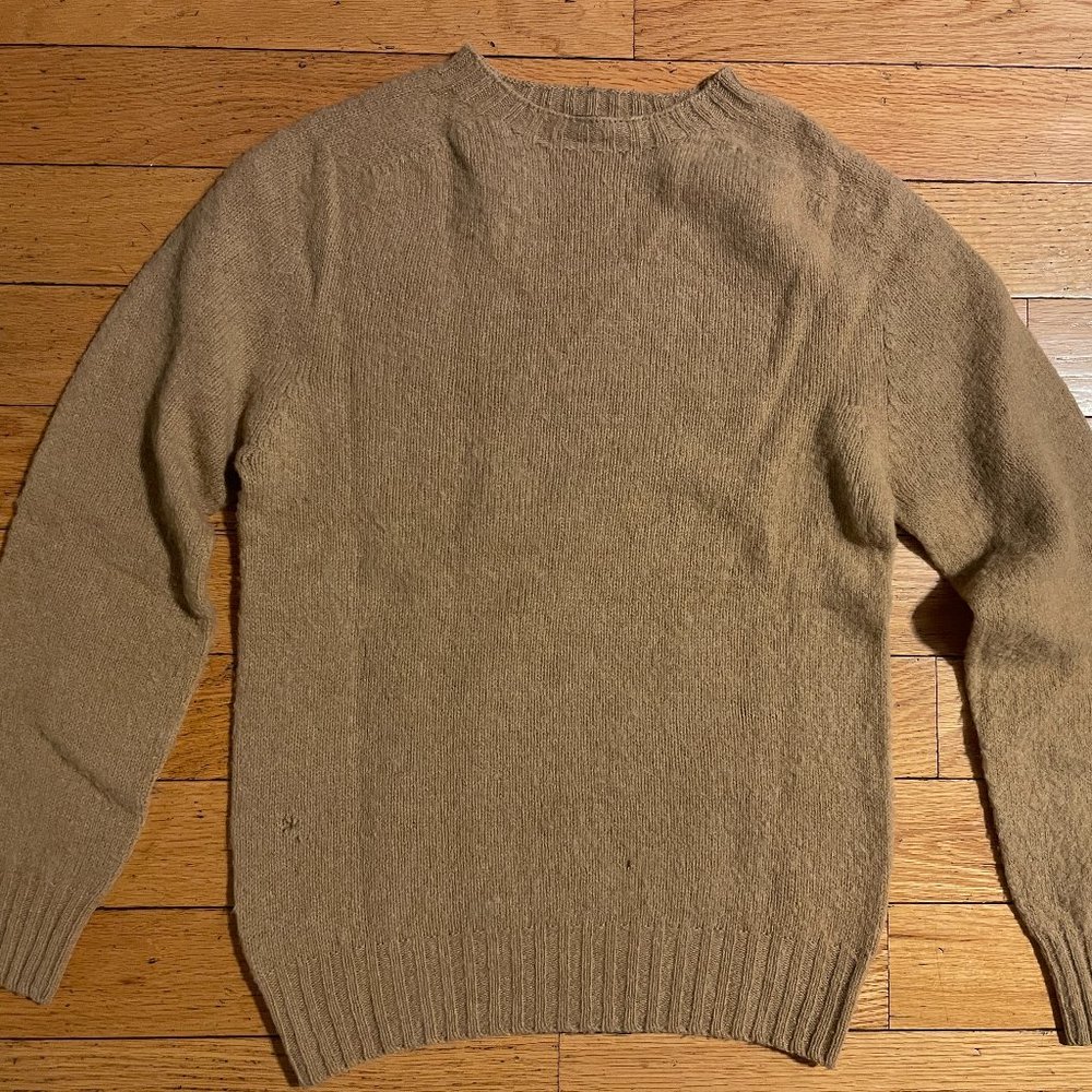 Howlin Birth of The Cool Crewneck Sweater  in Camel (Moth Holes) Size S